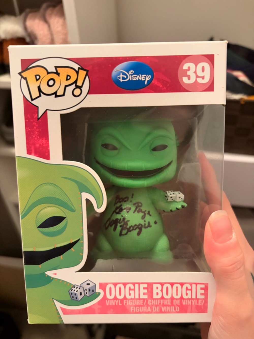 Disney Oogie Boogie Pop! Vinyl Figure - Green SIGNED